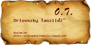 Orlovszky Tasziló névjegykártya